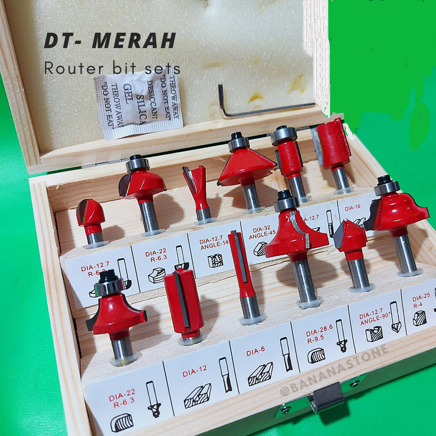 Router Bit Set 12 pcs Mata Profil Trimmer forstner Double Thunder