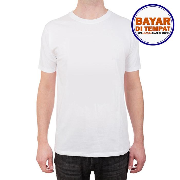 Kaos Oneck Polos T-shirt Polos Katun Teteron Murah Putih/Hitam Size M L XL XXL