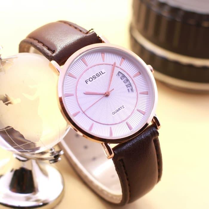 Jam Tangan Untuk Wanita Fossil couple tali kulit - Harga Satuan!!