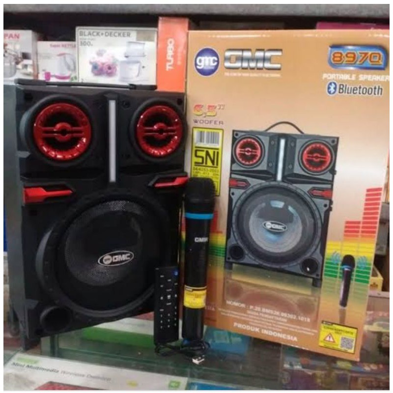 SUPER BASS SPEAKER AKTIF BLUETOOTH KARAOKE GMC 897Q MIC WIRELESS SNI Lazada Indonesia