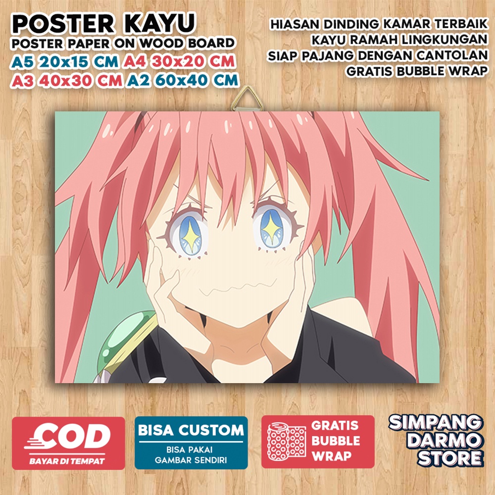 Poster Kayu Anime Tensei Shitara Slime Datta Ken TenSura Slime Isekai