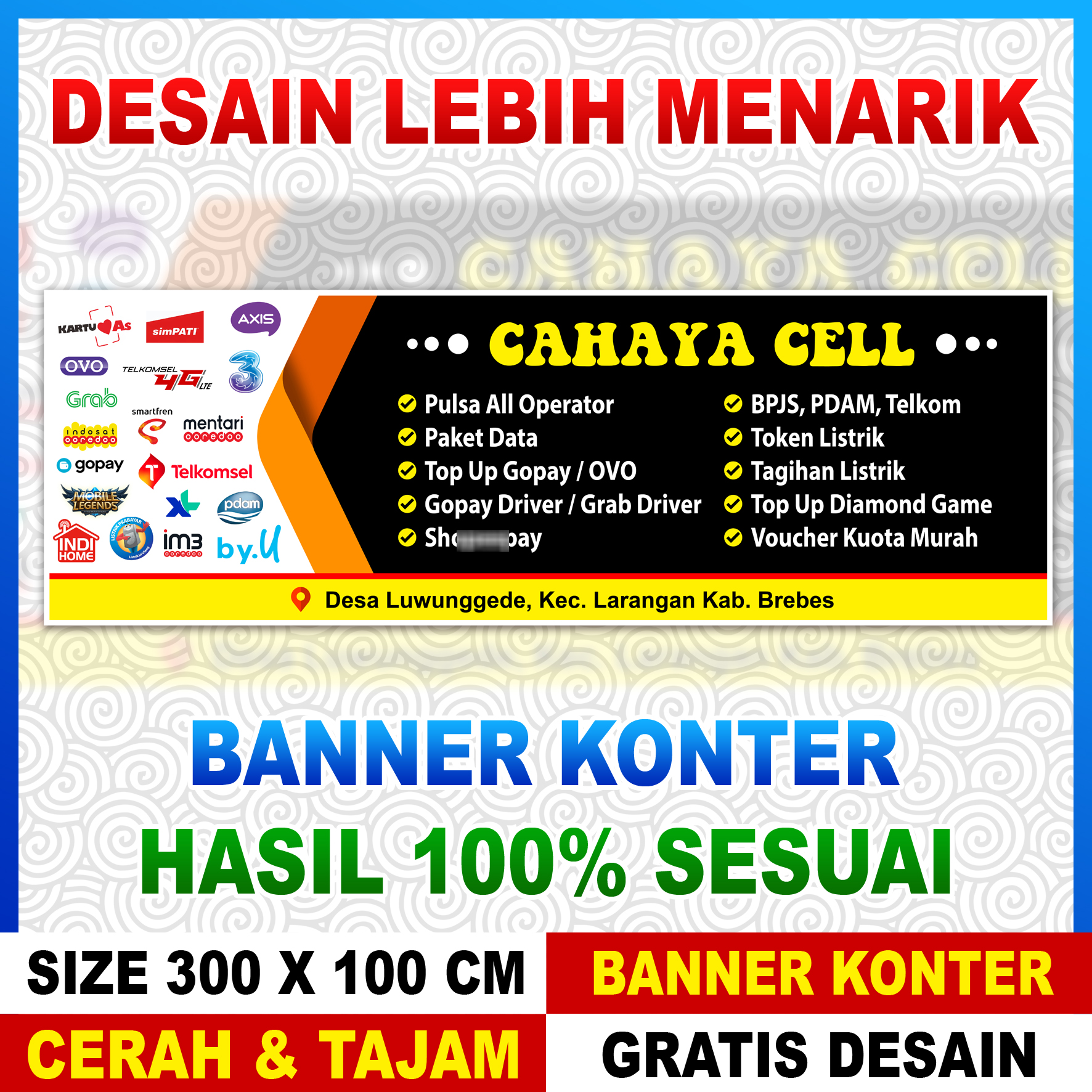 BANNER SPANDUK KONTER PULSA JUMBO X Cm Lazada Indonesia