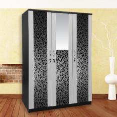 Best Greyl Lemari Pakaian 3 Pintu Minimalis uk 120x180 - Hitam