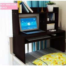 Best Mini Desk Meja Laptop Lesehan, Belajar dan Rak Multifungsi - Hitam