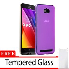 Best Seller Aircase Ultrathin untuk Asus Zenfone Max + Gratis Tempered Glass - Ungu Clear