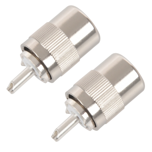 2X UHF PL259 SO239 male twist-on connector RFC400 RG8 RF Coaxial adapter connector,silver