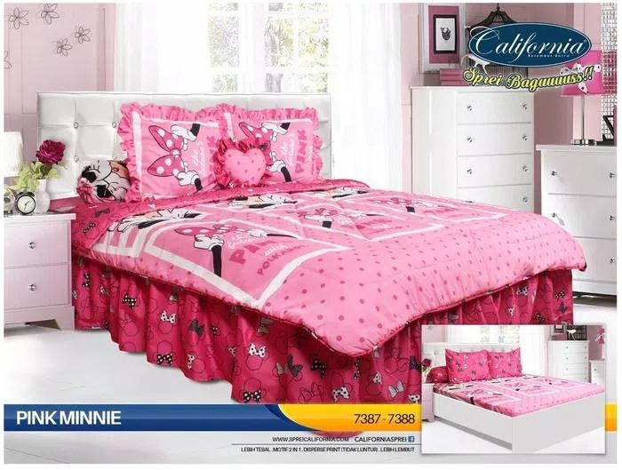 BEDCOVER SET CALIFORNIA PINK MINNIE No.1 KING 180 BCS DISNEY BED COVER ORIGINAL / PACKING RAPIH / PENGIRIMAN CEPAT / BUBBLEWRAP 3 LAPIS