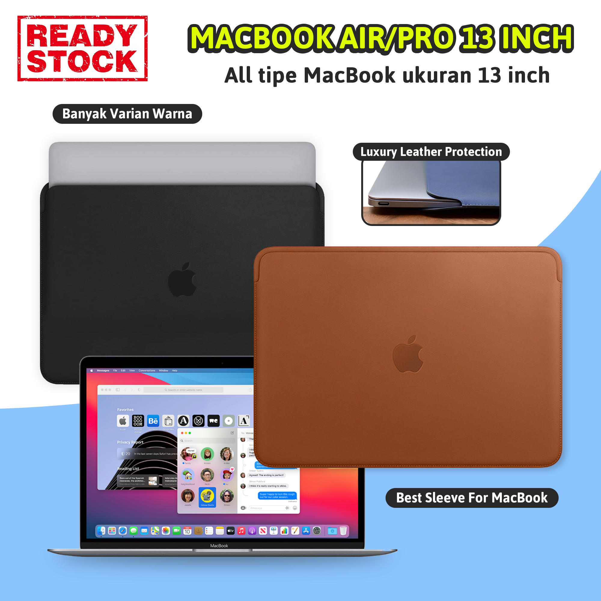 Leather Sleeve MacBook Air Pro 13 inch inch M1 Chip 2020 2021