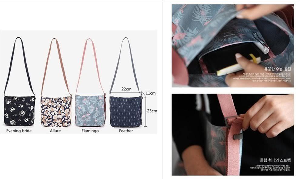 Charming Water Resistant Shoulder Bag Tas Selempang MotiF Sling bag mini dompet travel hp murah bagus impor