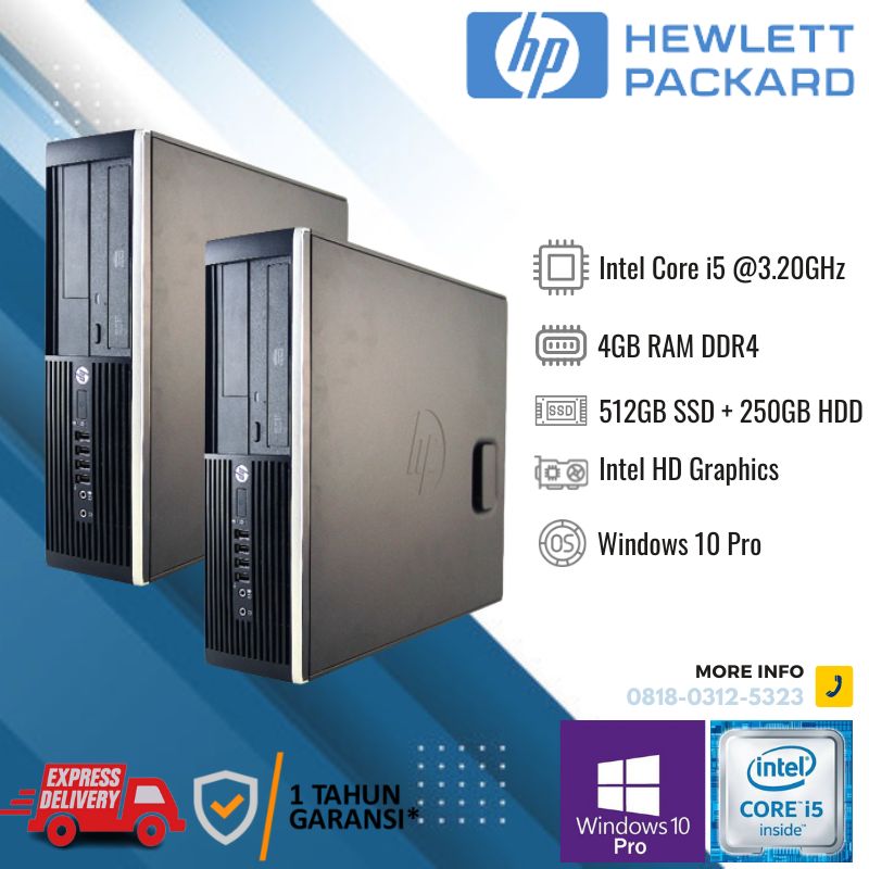 PC MURAH HP COMPAQ PRO 6300 SFF SIAP PAKAI CPU TERMURAH CORE I5 RAM GB  SSD SATA 512 GB HHD 250 GB WINDOWS 10 64 BIT WARNA HITAM GARANSI TAHUN