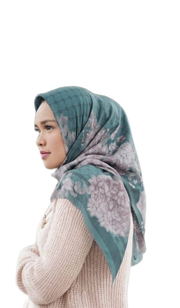 16+ Jilbab Segi Empat Hijau Tosca Images Hijab Instan