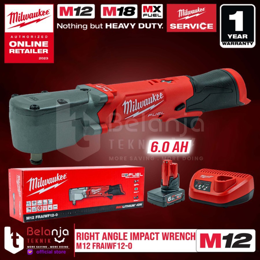 Milwaukee Right Angle Impact Wrench 1/2 In M12 FRAIWF12-0 Set 12 V