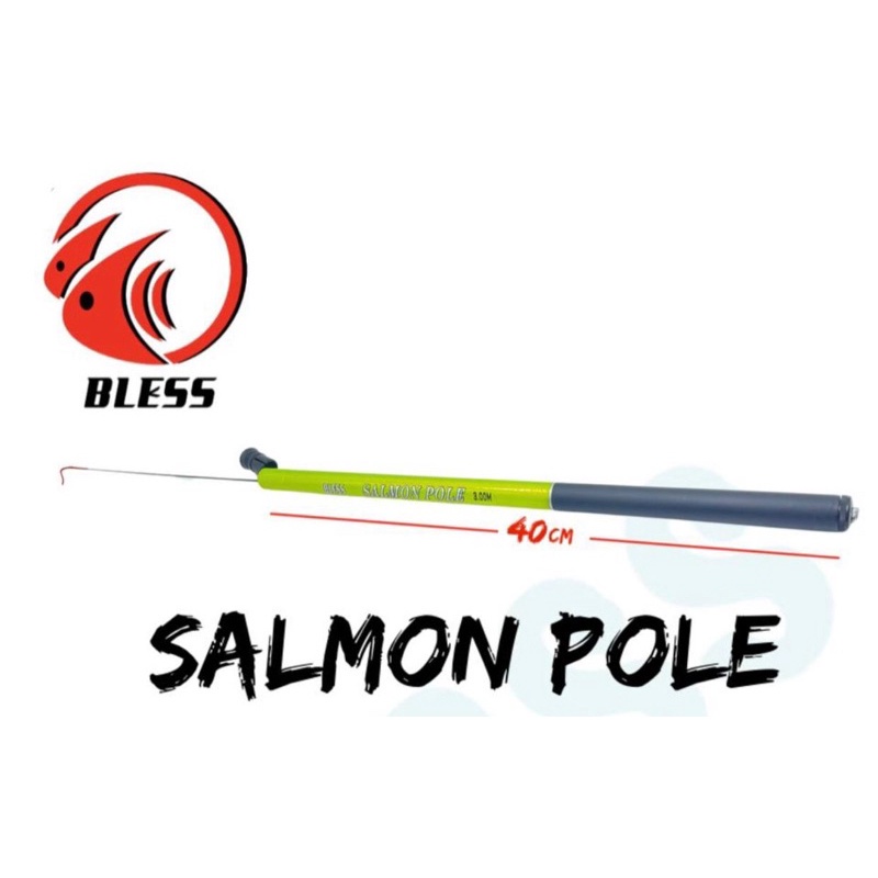 Tegek Murah 300 cm Ruas Pendek 40 cm Bless Salmon Pole Action Medium  Material Carbon Fiber