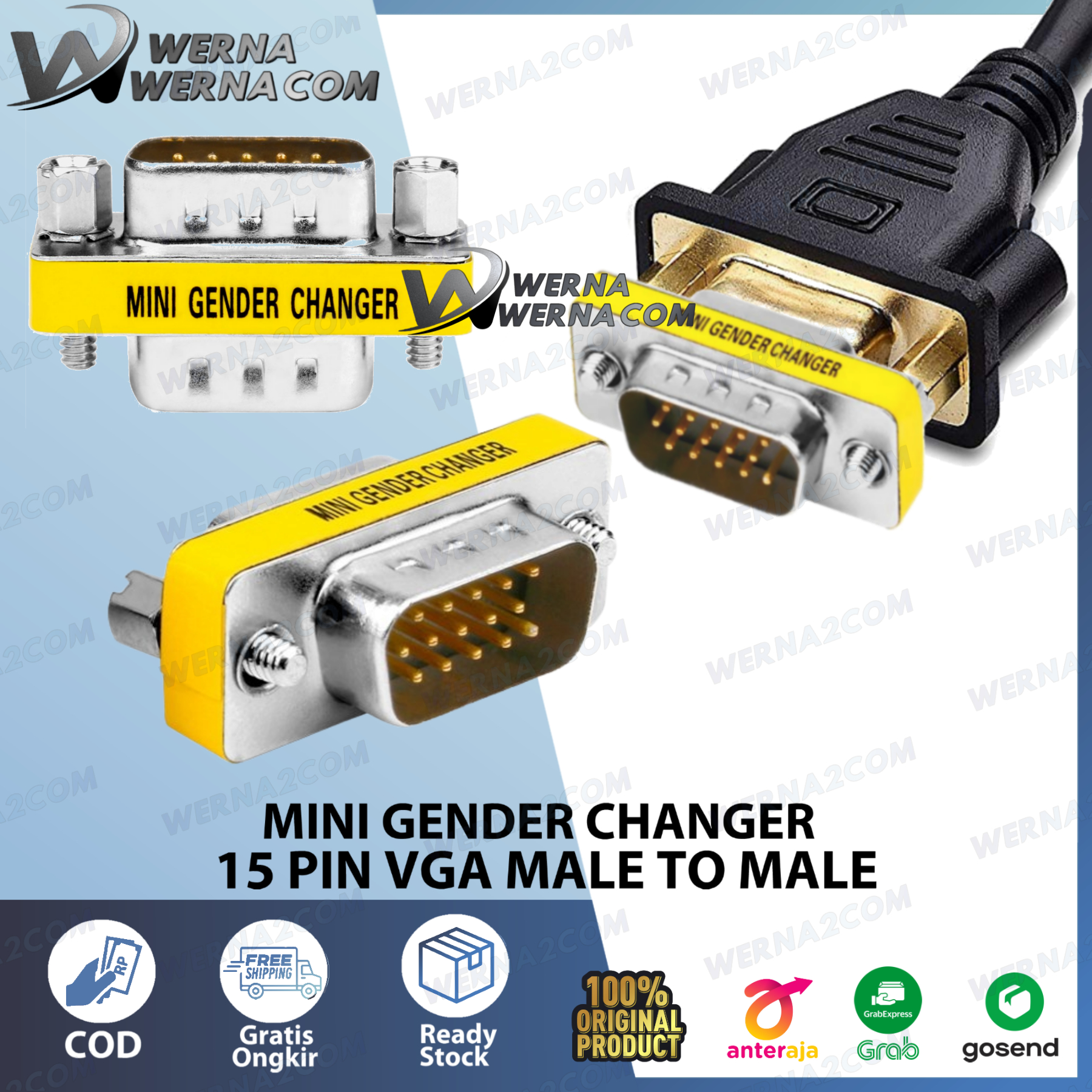 Konektor VGA mini gender changer male to male 15pin vga