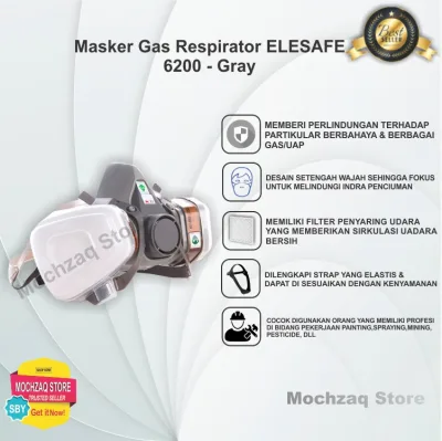 Masker Gas Respirator 3M - 6200 - Gray - ADA LOGO 3M