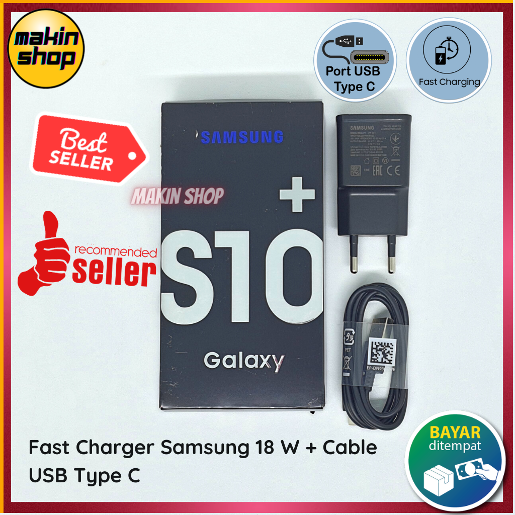 Fast Charger Samsung S10 Plus S10+ Charger Original Fast Charging - Main Image