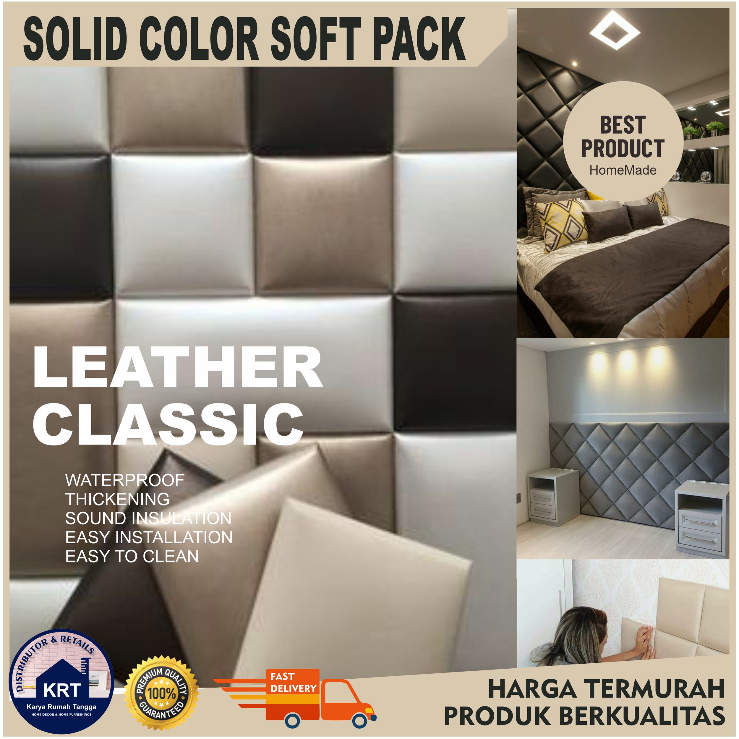 Cod Leather Classic Headboard Bed Foam Wall Panel 3d Headboard Tempat Tidur Pillow Wallpaper Dinding Wallpaper Sticker Dinding Wallpaper 3d Foam Pajangan Tempel Tembok Lazada Indonesia