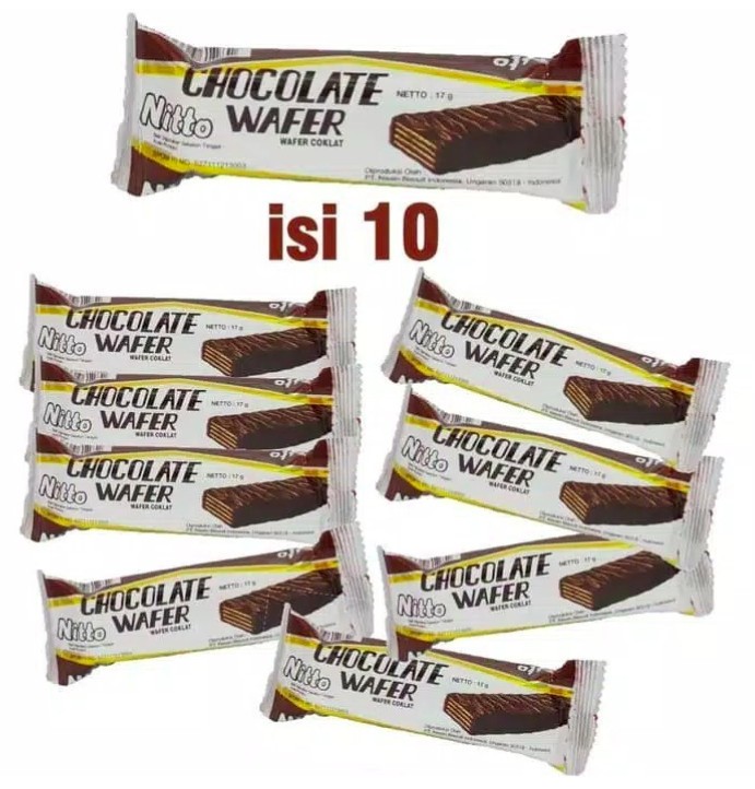 Wafer Nissin Nitto Chocolate Wafer Coklat 1 pack isi 10 Nissin Wafer ...