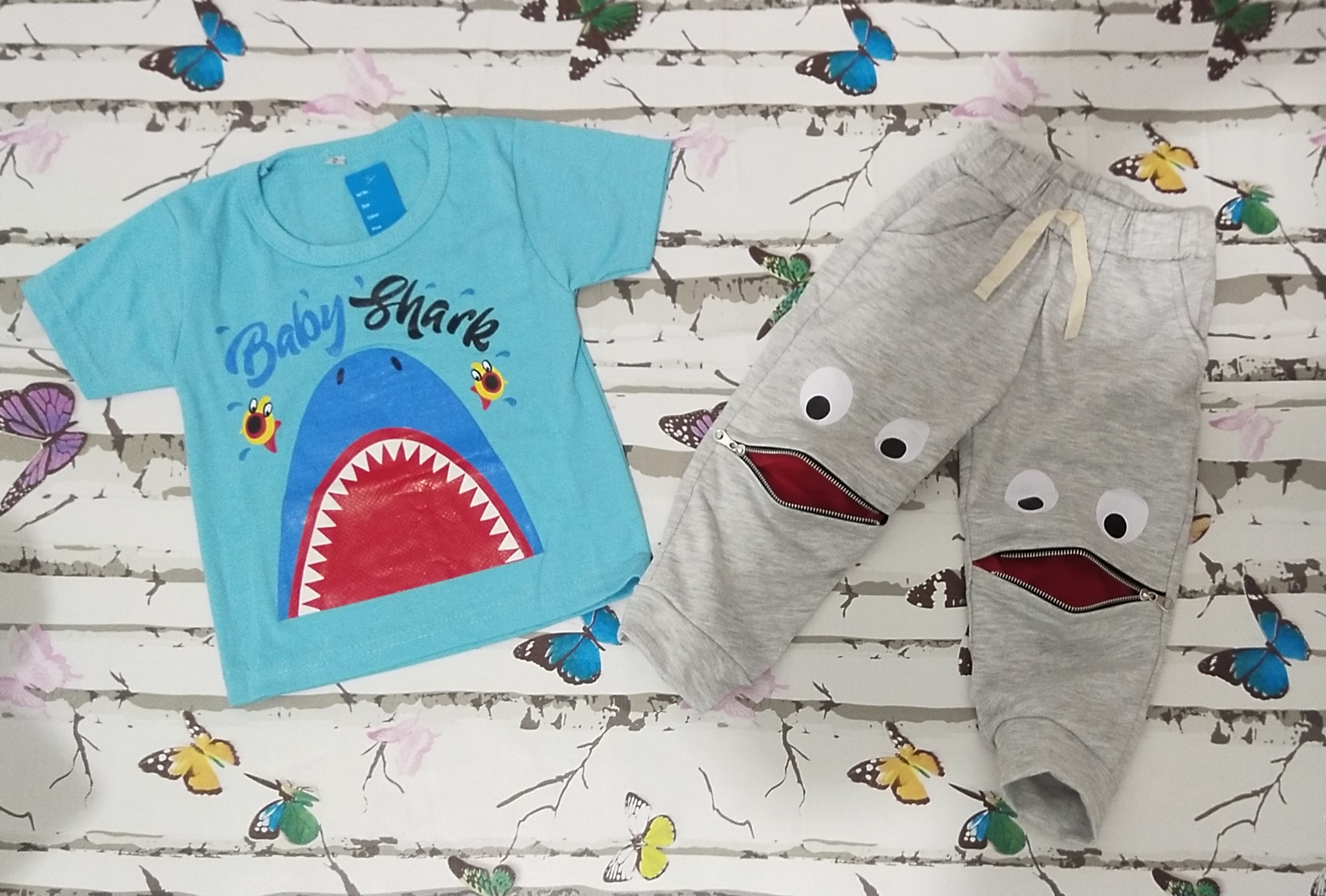 Setelan Anak Laki Celana Panjang Gambar Baby Shark Lazada Indonesia