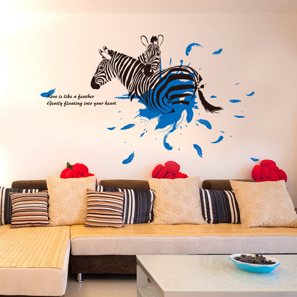BELI Hitam Zebra Bahasa Inggris Letters Wall Decal Home Sticker PVC