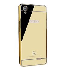 Bumper Mirror Sliding Case Oppo R7 - Gold