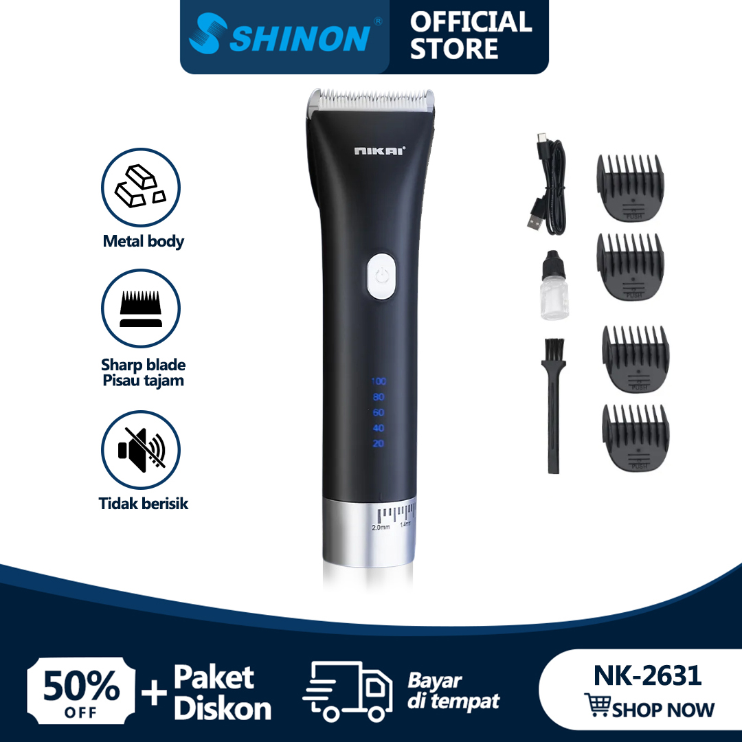 NIKAI NK-2631 Alat Cukur Rambut / Mesin Cukur Barbershop Murah Keramik ...