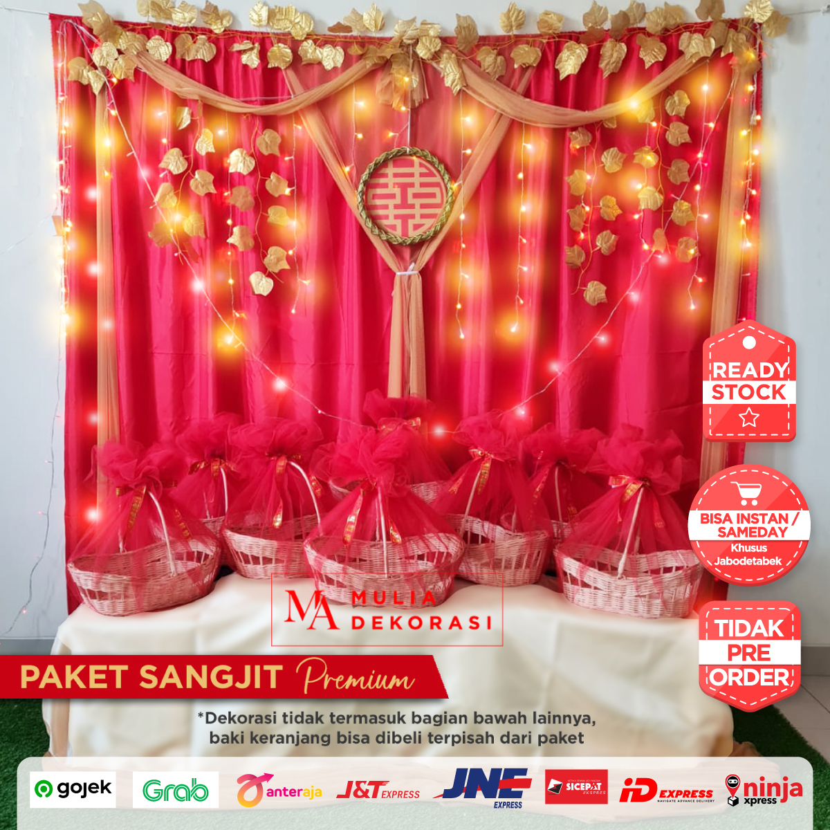 Paket Dekorasi DIY Backdrop Acara Photobooth Keluarga Sangjit Premium