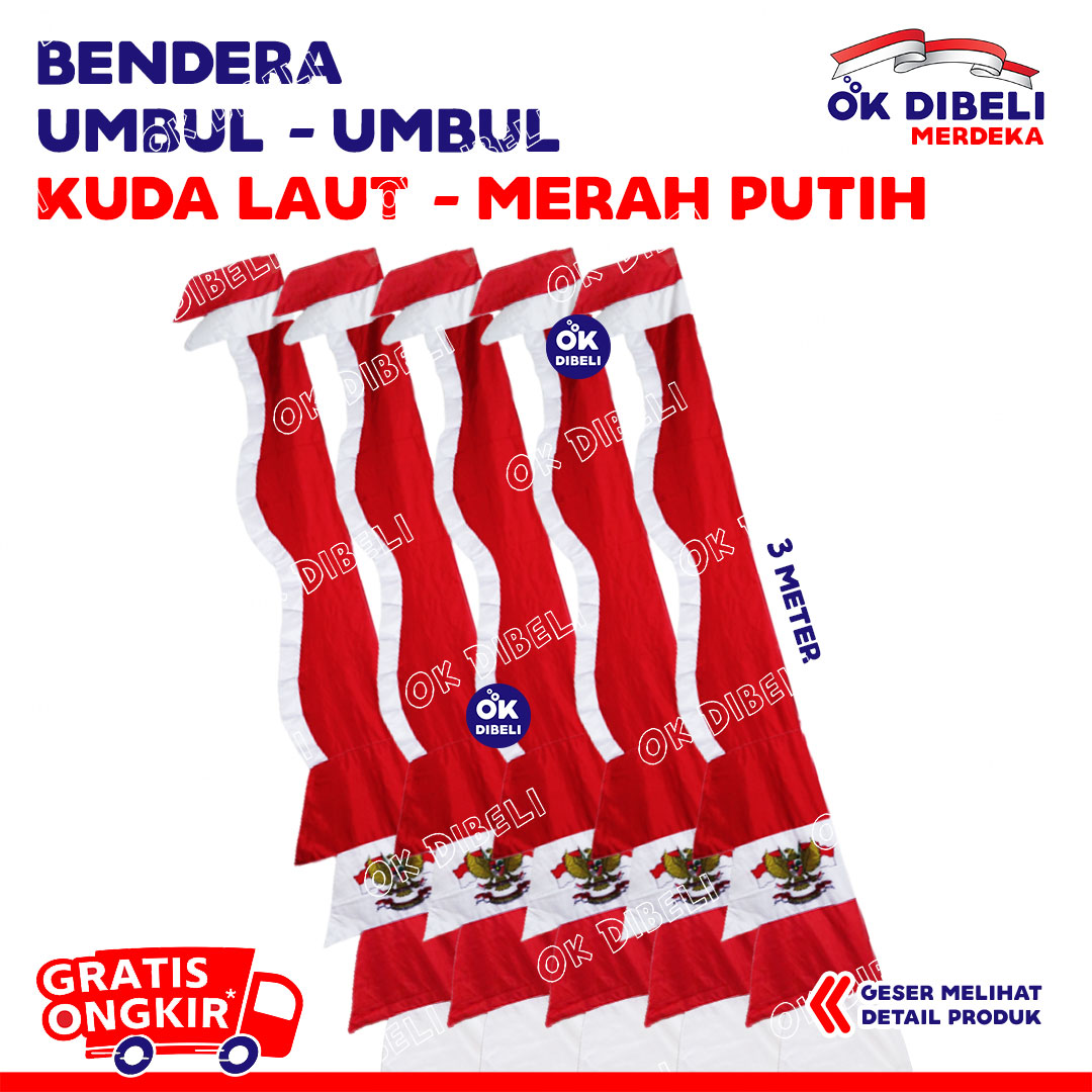 Bendera Umbul Umbul Kuda Laut Merah Putih Dekorasi Agustus Pernak Pernik Bendera Merah Putih