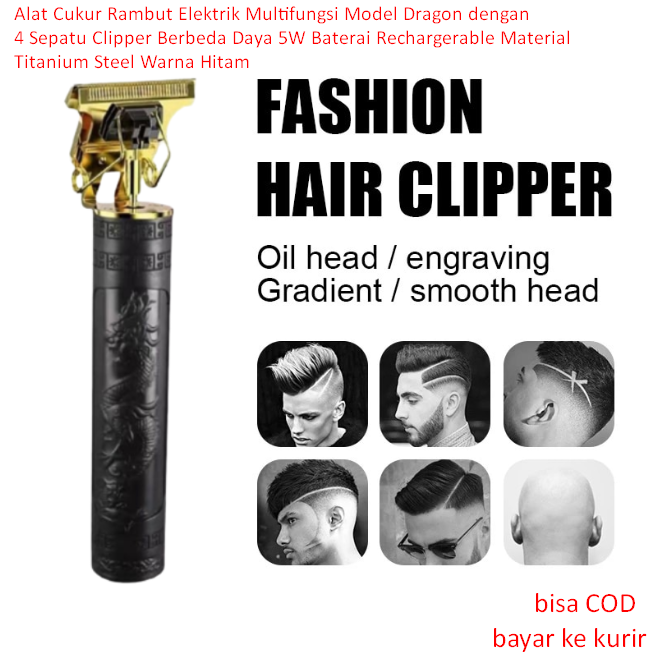 Alat Cukur Rambut Elektrik Multifungsi Model Dragon dengan 4 Sepatu ...
