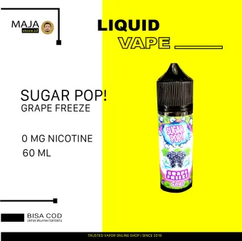 Bisa Cod Liquid Vape Sugar Pop 60 Ml Rasa Grape Freeze Tanpa