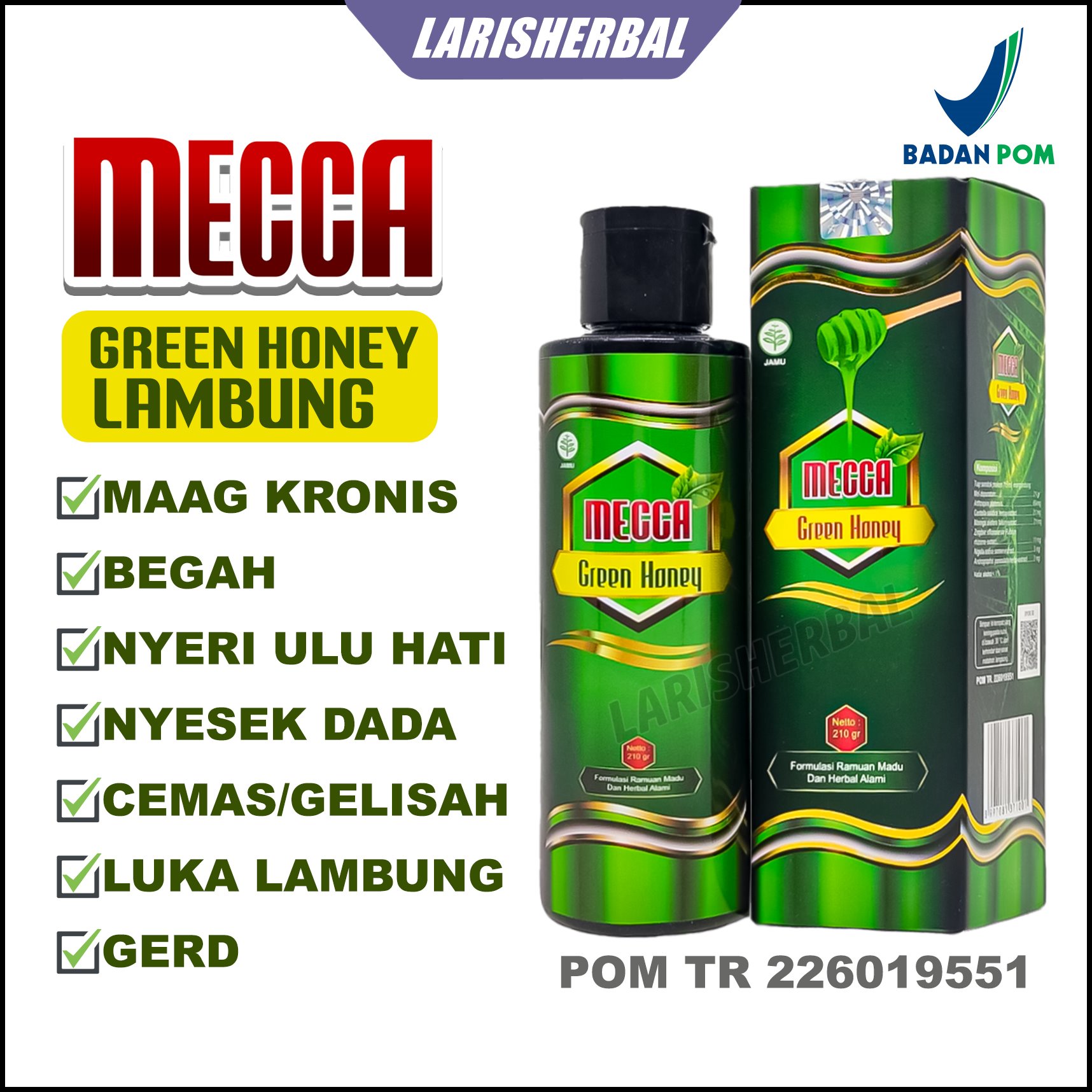 MECCA GREEN HONEY Madu Hijau Herbal Lambung 210 Gram Lazada Indonesia