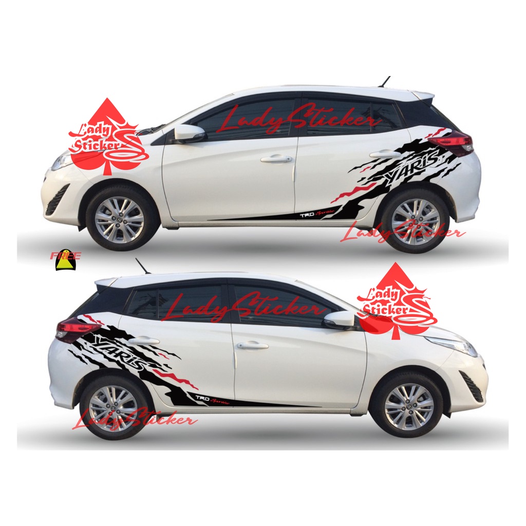 STICKER MOBIL YARIS CUTTING STICKER STIKER MOBIL TOYOTA YARIS ALL NEW YARIS GAZO RACING Lazada