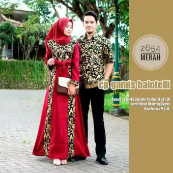 Baju Batik Couple Gamis Modern