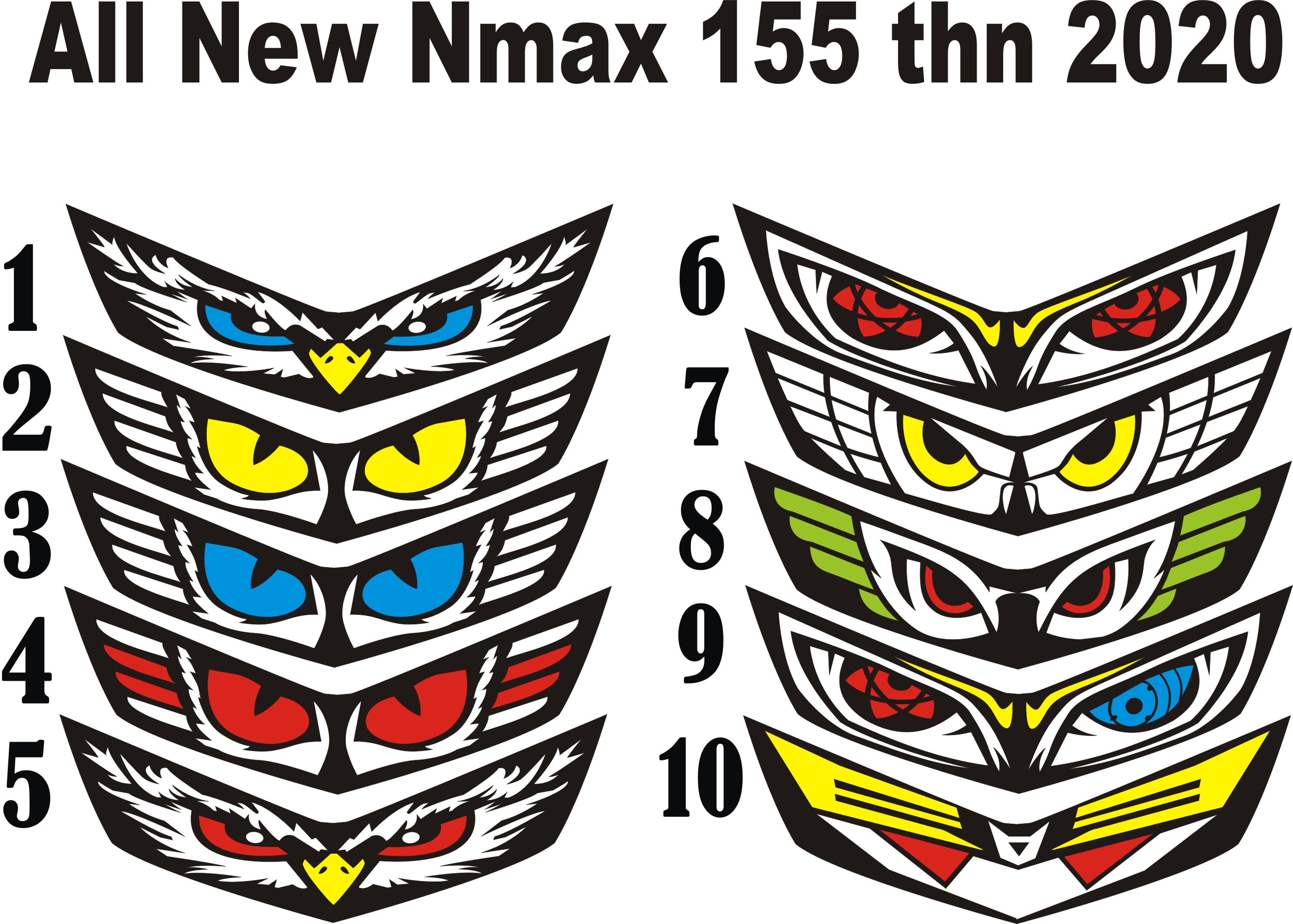 Stiker Sticker Mata Elang Lampu All New Nmax 155 2020 Lazada Indonesia