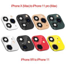 DEPRESSED Sang trọng Bảo vệ màn hình Hỗ trợ đèn flash Di động Giây thay đổi cho iPhone XR X đến iPhone 11 Pro Max Vỏ bọc Nhãn dán ống kính máy ảnh giả