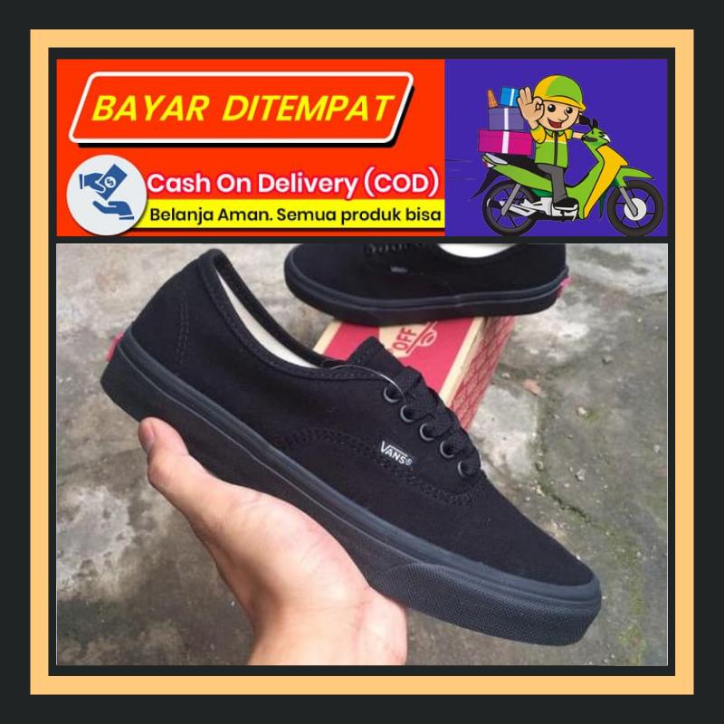 SEPATU VANS0302 AUTHENTIC FULLBLACK HITAM POLOS SEPATU KETS/SEPATU CASUAL SEPATU SEKOLAH VBD-02