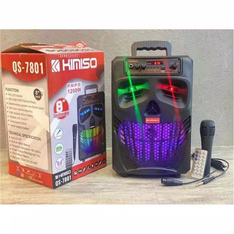 Speaker Bluetooth KIMISO QS7801 8 inchii Bonus MIC Karaoke Lazada
