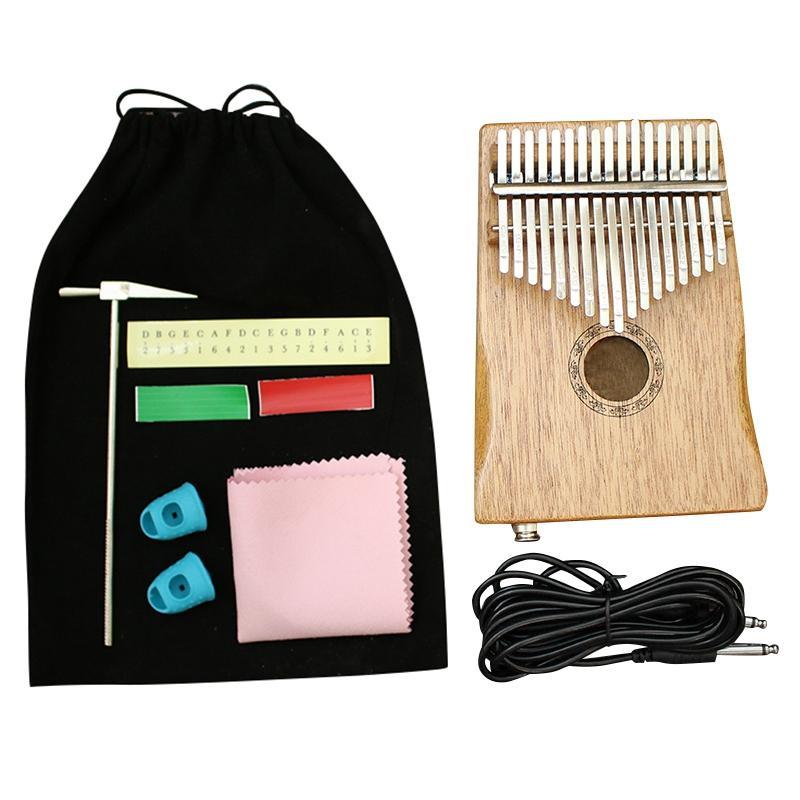 17 Key Kalimba African Mahogany EQ Thumb Finger Piano Sanza Mbira Calimba Play with Guitar Wood Musical Instruments