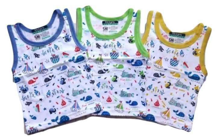 3pcs Baju Anak Kutung Ridges - Baju Singlet Anak bayi 