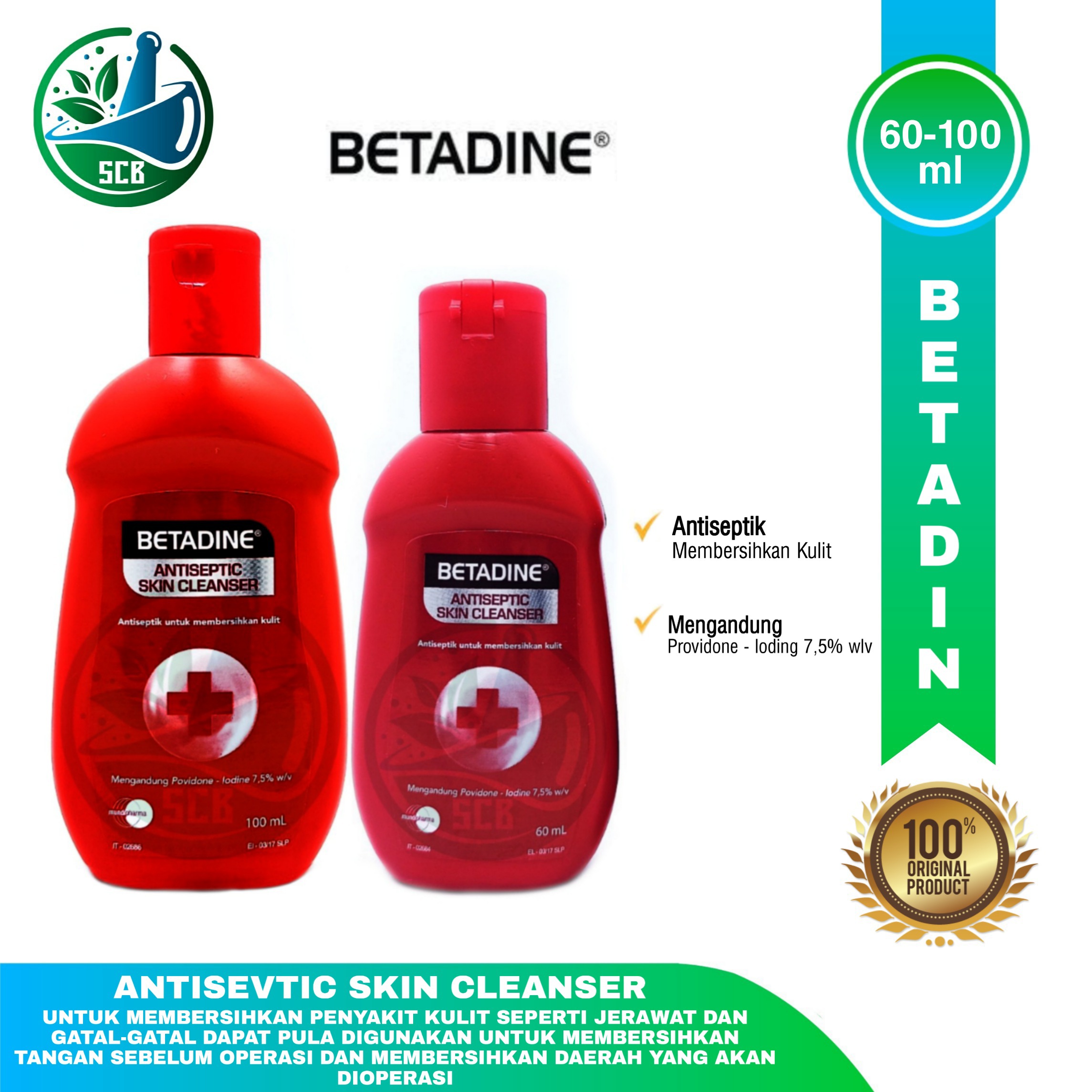 Betadine Antiseptic Skin Cleanser Varian (Merah) Lazada Indonesia
