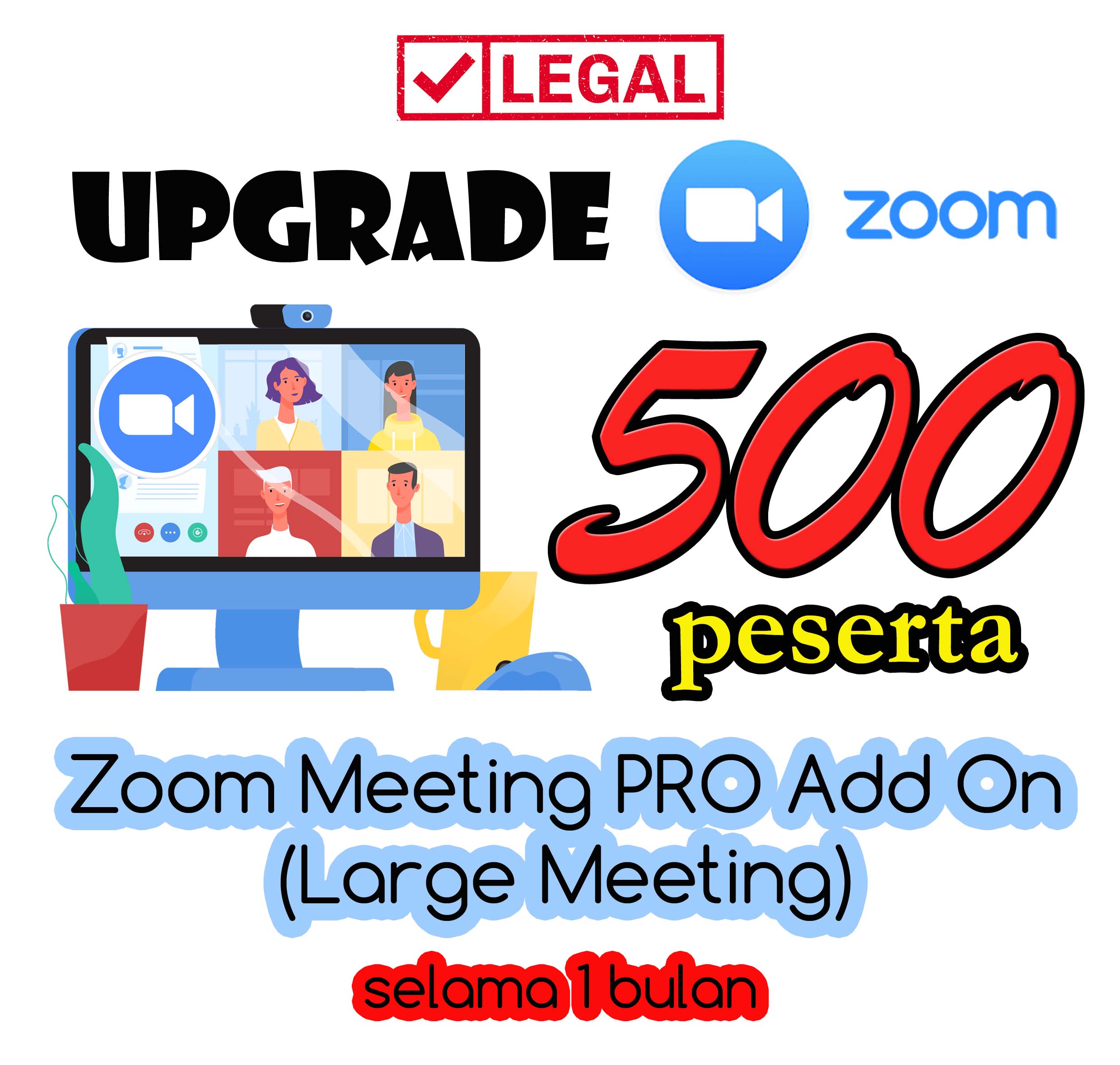 Zoom Meeting Pro 500 Peserta 1 Bulan Zoom Pro 500 Peserta 1 Bulan Lazada Indonesia