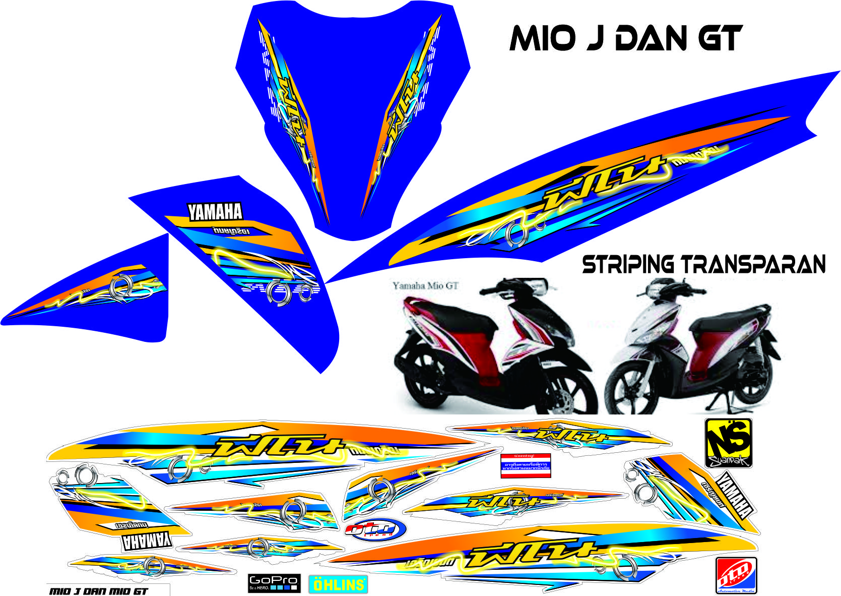 Striping Mio J Mio Gt Transparan Variasi List Sticker3 Lazada Indonesia