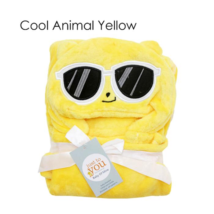 Selimut Topi Double Fleece - Cool Animal Yellow Selimut Hoodie Bulu Bayi 3D Hoodie Blanket Tudung