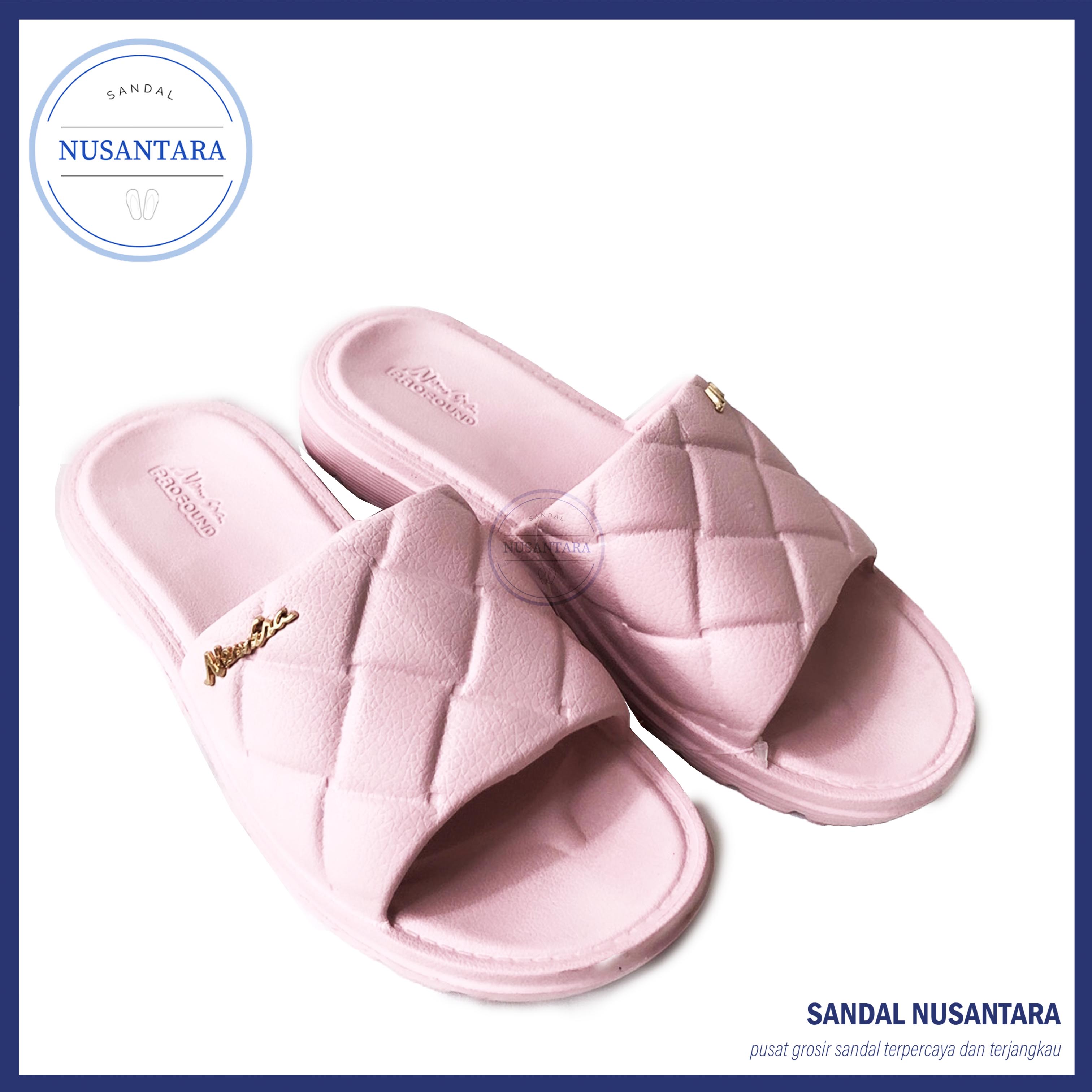 Sandal Selop Wanita New Era Motif Anyaman Warna Polos Anti Licin