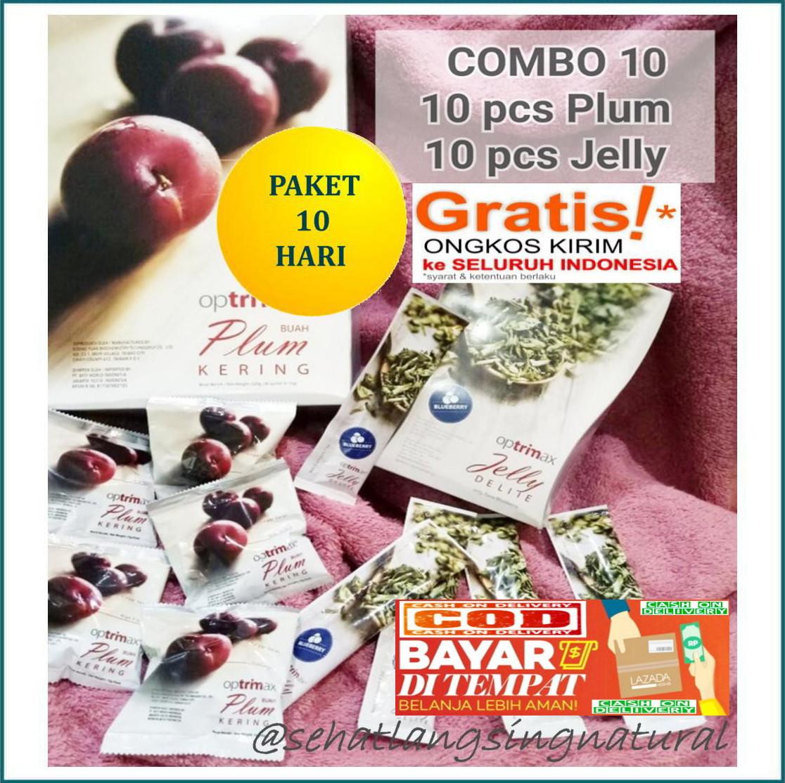 HOT PROMO - TERLARIS!!!  COMBO 10 OPTRIMAX DELITE (10 PLUM & 10 JELLY)  -  Detox & Fat Burner - Pelangsing Alami - Diet Detox Herbal - Pembakar Lemak - Penghilang Lemak - Plum Kering - Optrimax Plum Delite - Optrimax Jelly Delite - Halal