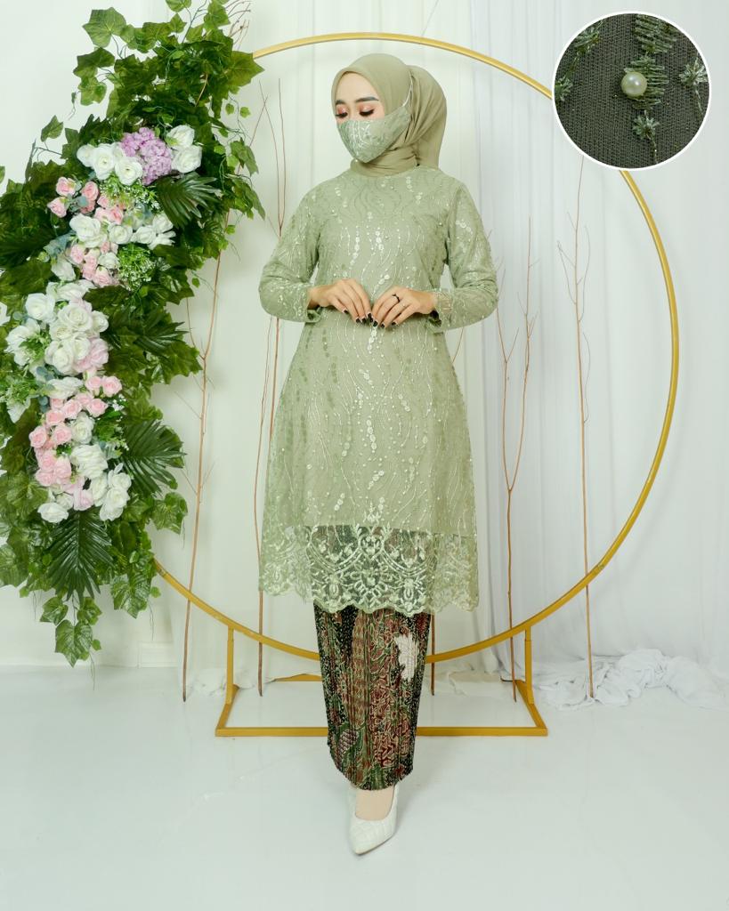 STELAN KEBAYA TUNIK KURUNG/SET KEBAYA TUNIK BROKAT TILE/SET KEBAYA ...