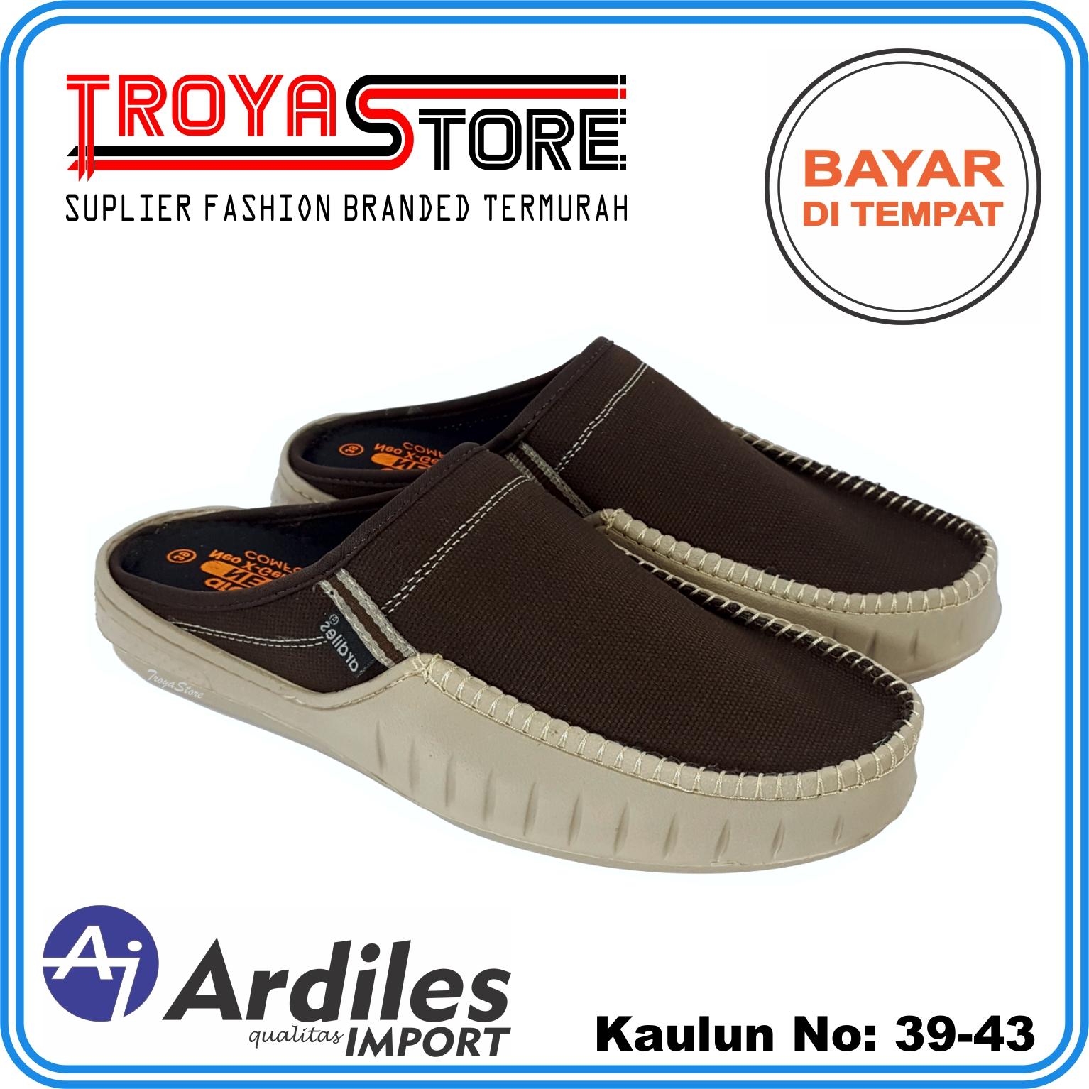 TROYASTORE - ARDILES Sepatu Sandal Slip on Original Kaulun / Sandal Pria Murah Berkualitas / Sandal Santai Coklat Biru Hitam - RAJASEPATU Qualitas Import