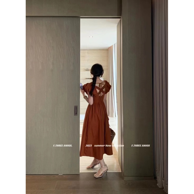 midi dress vintage korean sabrina D1585 MANDELA KOREAN STYLE FLORAL VINTAGE MIDI DRESS SABRINA PANTAI TANK  MANIS LIBURAN JUMBO - Soft Blue di Blessedstore 27