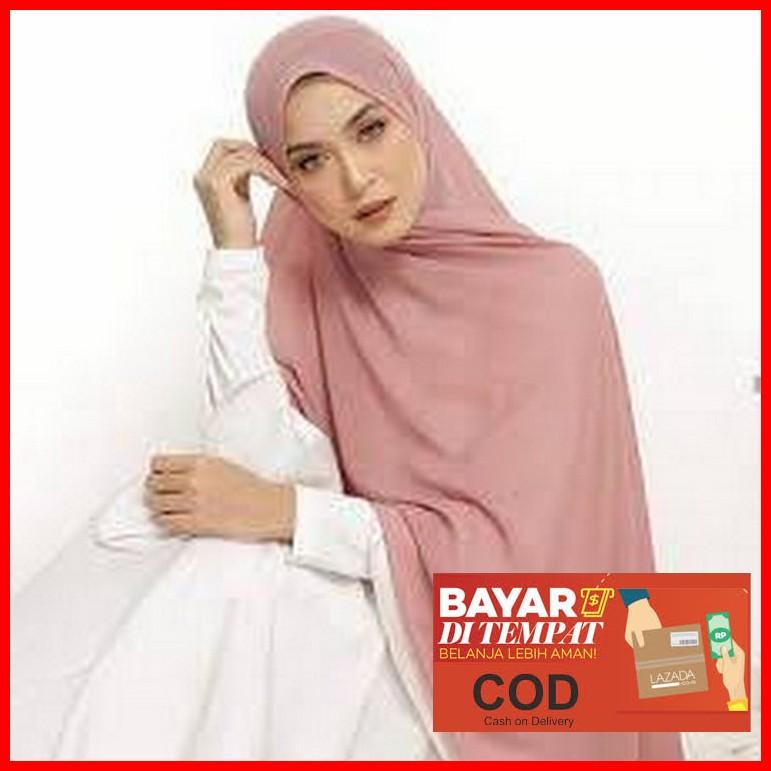 Kerudung Hijab Pashmina Instan Flowing Pad-Maroon Pakaian Wanita / Baju Muslim / Atasan Muslimah / warna Terlengkap