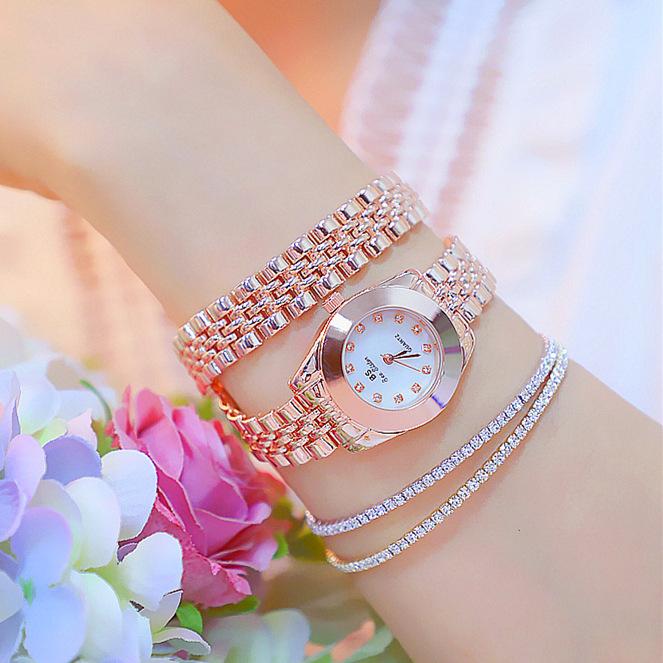 2019 model baru Produk Asli BS Jam Tangan wanita fashion populer laris Kualitas Unggul kusut gelang kepribadian Bentuk Ular batu kristal air jam tangan wanita